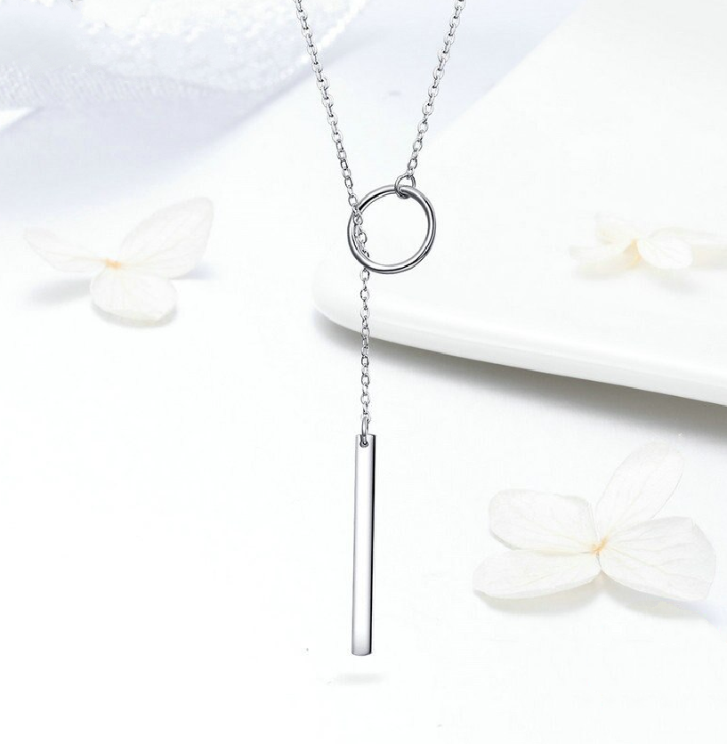 Round Circle Line Geometric Necklace