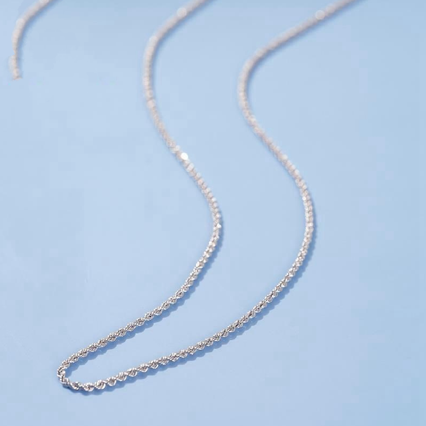 Handmade Diamond-Cut Rope Chain Necklace