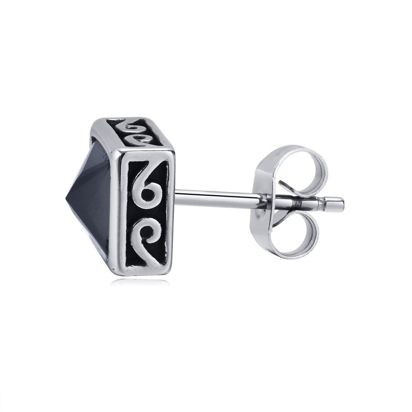 Square Stone Stud Earrings