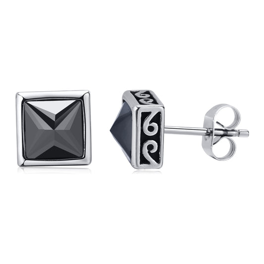 Square Stone Stud Earrings